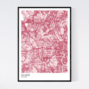 Kajang City Map Print