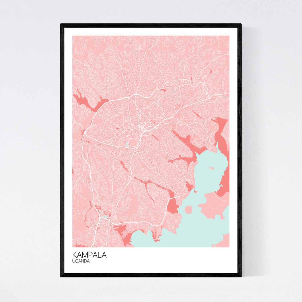 Kampala City Map Print