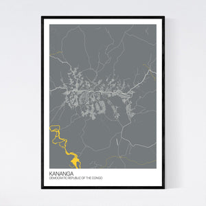 Kananga City Map Print