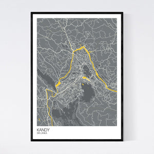 Kandy City Map Print