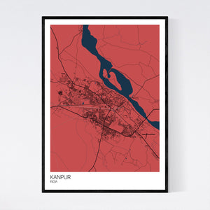 Kanpur City Map Print