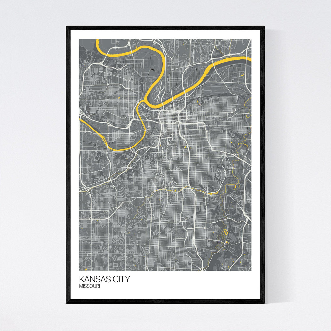 Kansas City City Map Print