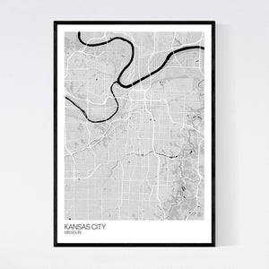 Kansas City City Map Print