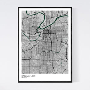 Kansas City City Map Print