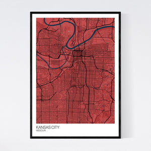 Kansas City City Map Print
