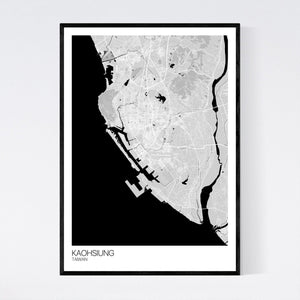 Kaohsiung City Map Print