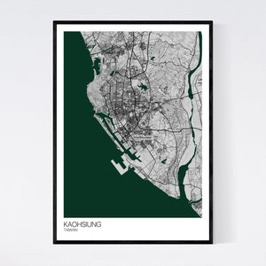 Kaohsiung City Map Print