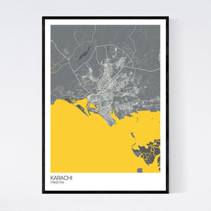 Karachi City Map Print