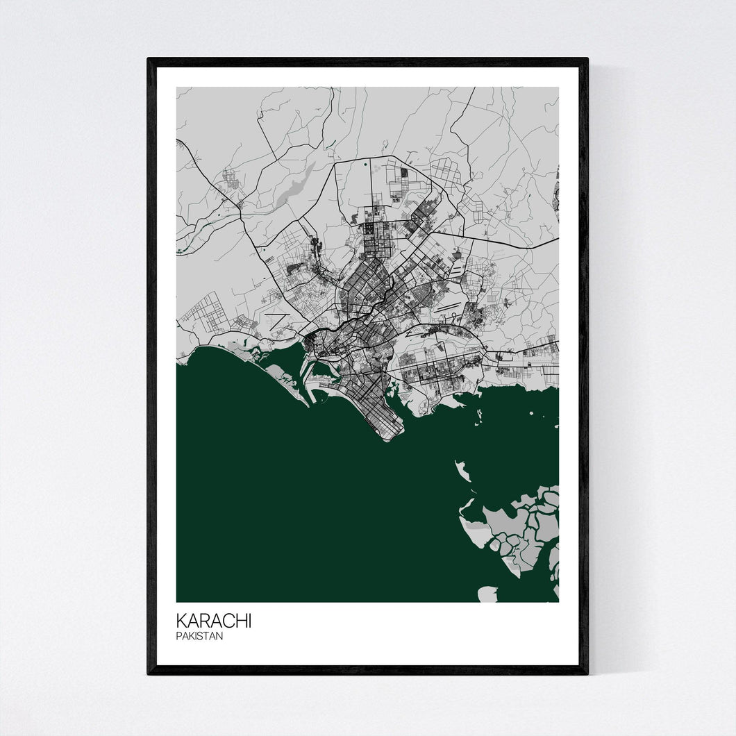 Karachi City Map Print