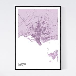 Karachi City Map Print