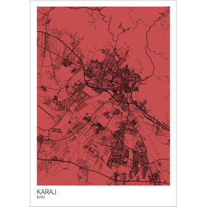 Map of Karaj, Iran