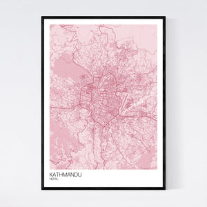 Kathmandu City Map Print