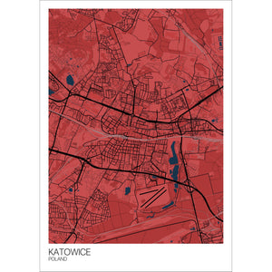 Map of Katowice, Poland