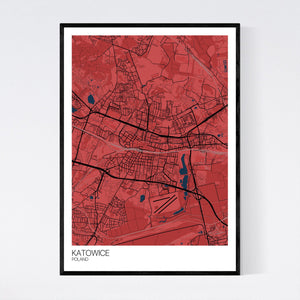 Map of Katowice, Poland