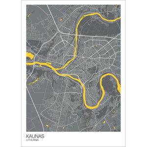 Map of Kaunas, Lithuania