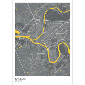 Map of Kaunas, Lithuania