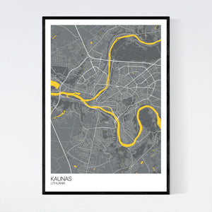 Map of Kaunas, Lithuania