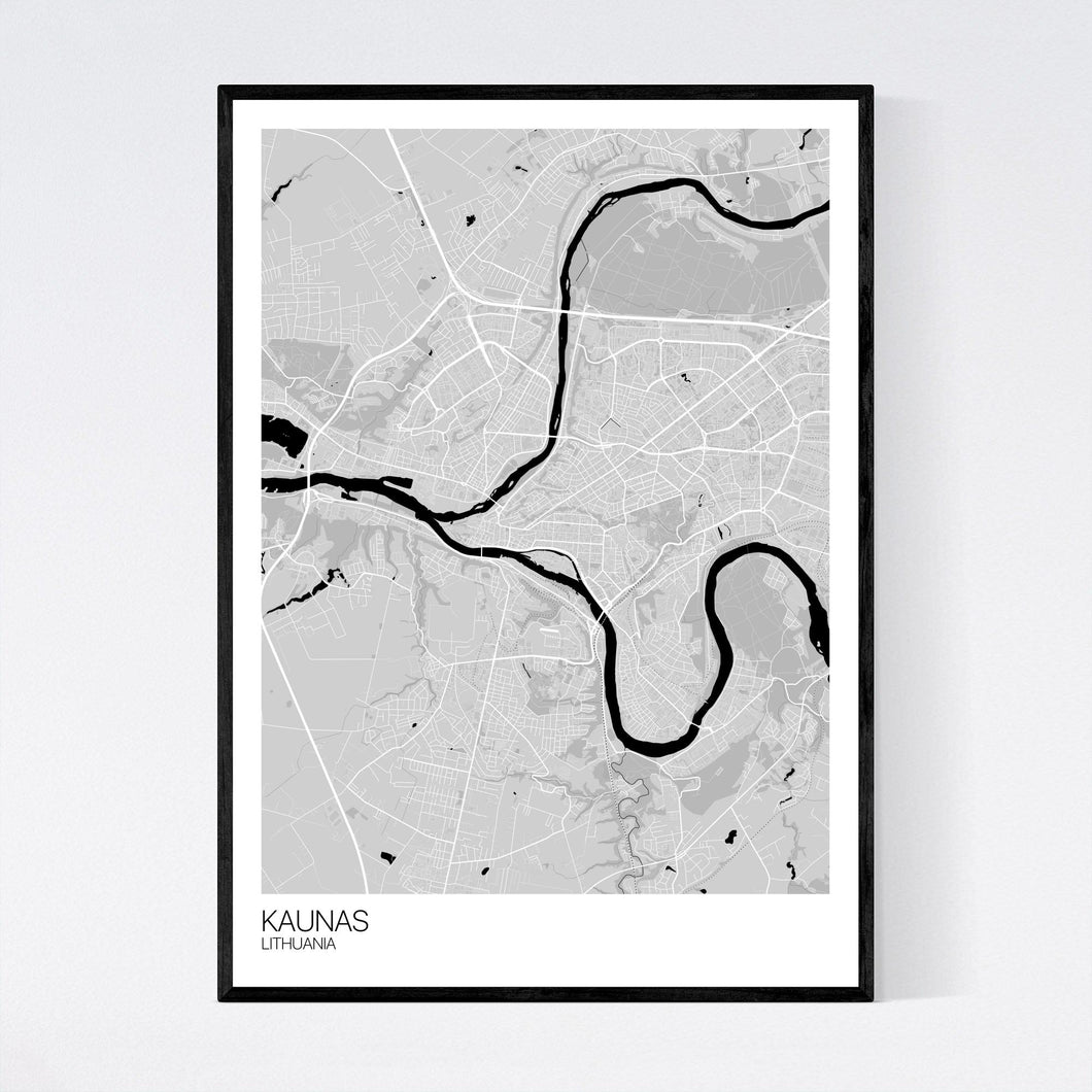 Kaunas City Map Print