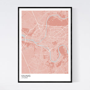 Kaunas City Map Print