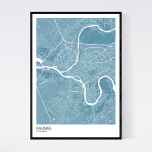 Kaunas City Map Print
