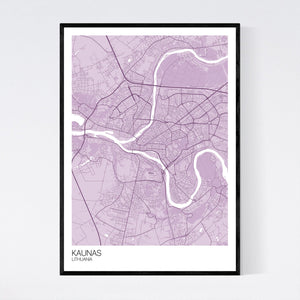 Kaunas City Map Print