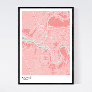 Kaunas City Map Print