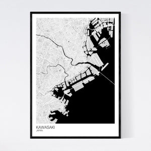 Kawasaki City Map Print