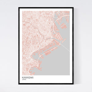 Kawasaki City Map Print