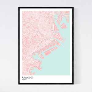 Kawasaki City Map Print