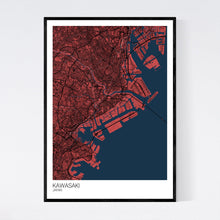 Load image into Gallery viewer, Kawasaki City Map Print