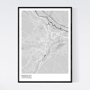 Keighley City Map Print