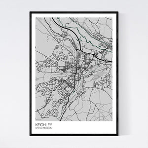Keighley City Map Print