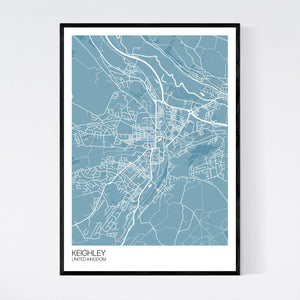 Keighley City Map Print