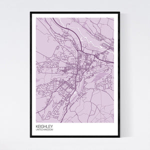 Keighley City Map Print