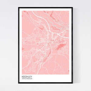 Keighley City Map Print