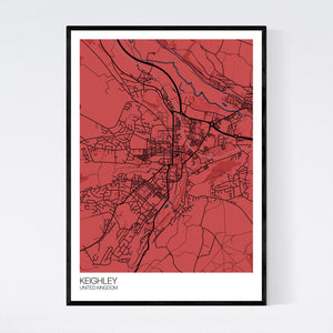 Keighley City Map Print