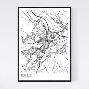 Keighley City Map Print