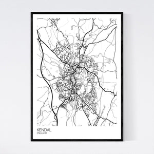 Kendal Town Map Print