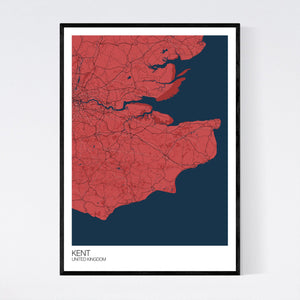 Kent Region Map Print