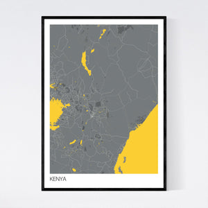 Kenya Country Map Print