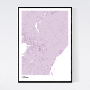 Kenya Country Map Print