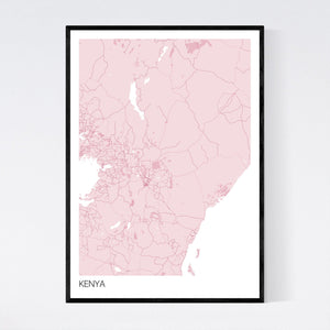 Kenya Country Map Print