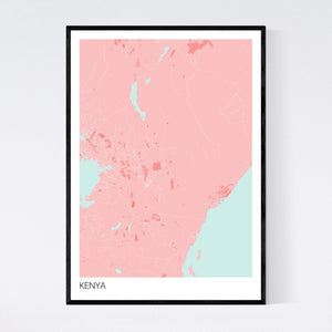 Kenya Country Map Print