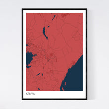 Load image into Gallery viewer, Kenya Country Map Print