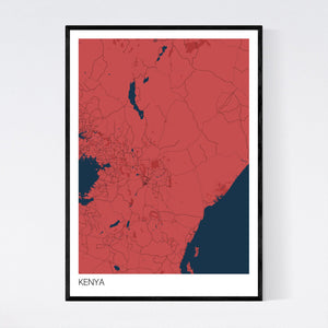 Kenya Country Map Print