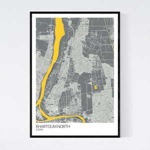 Map of Khartoum North, Sudan