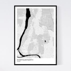 Khartoum North City Map Print
