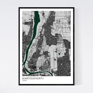 Khartoum North City Map Print