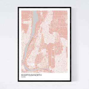 Khartoum North City Map Print