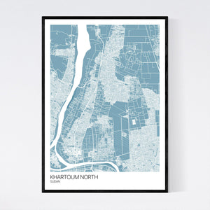 Khartoum North City Map Print